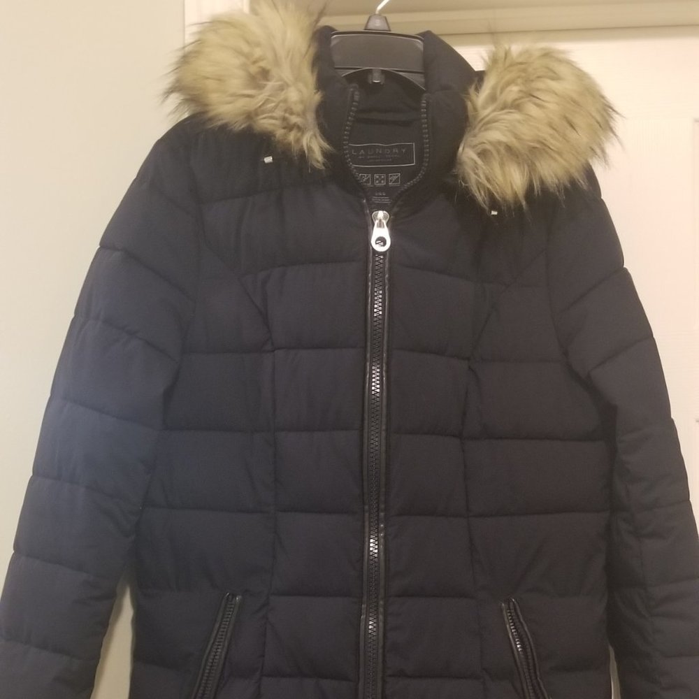 Laundry by Sheli Segal Puffer Coat w/faux fur hood - Picture 2 of 14